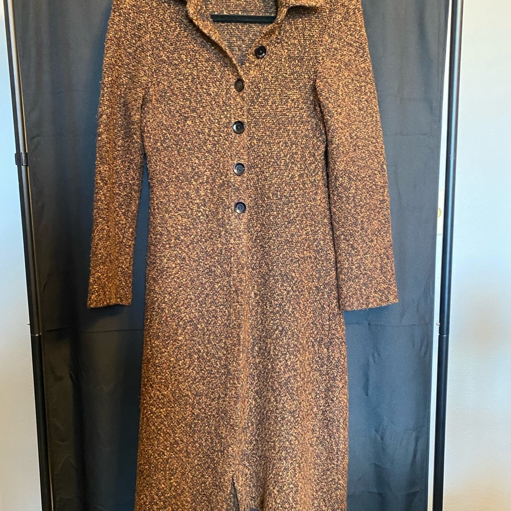 Vintage Dark Academia Long Collared Cardigan, Size M. Good Condition.
